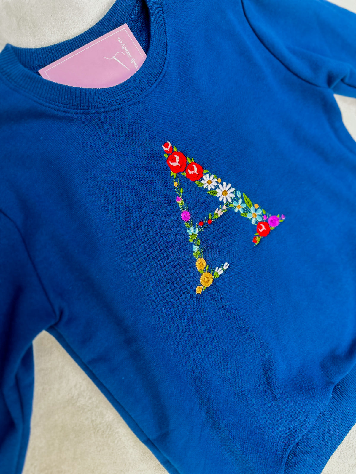 Youth Floral Initial Sweatshirt