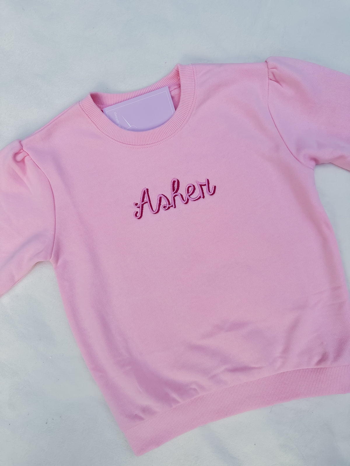 Light Pink Cursive Name Sweatshirt