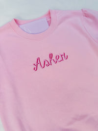 Light Pink Cursive Name Sweatshirt