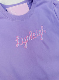 Lilac Cursive Name Sweatshirt