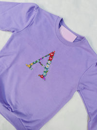 Youth Floral Initial Sweatshirt