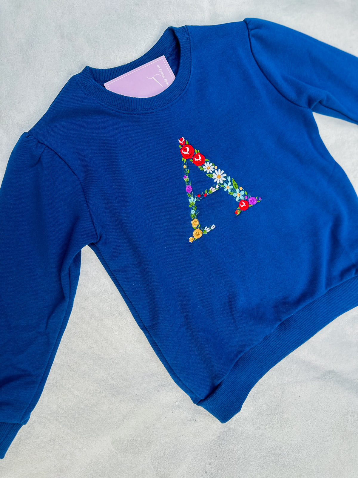 Youth Floral Initial Sweatshirt