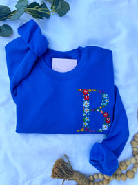 Adult Floral Initial Sweatshirt