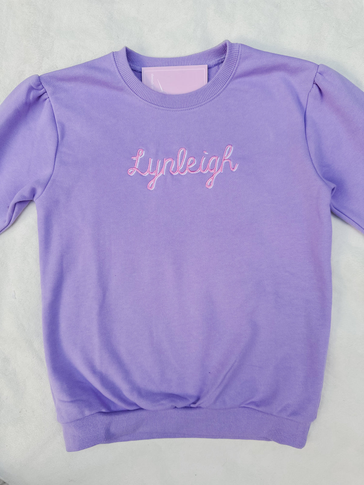 Lilac Cursive Name Sweatshirt