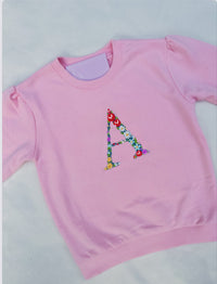 Youth Floral Initial Sweatshirt